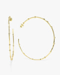 Big Ass Hoops 3" - Gold|White Diamondettes