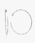 Big Ass Hoops 3" - Silver|White Diamondettes