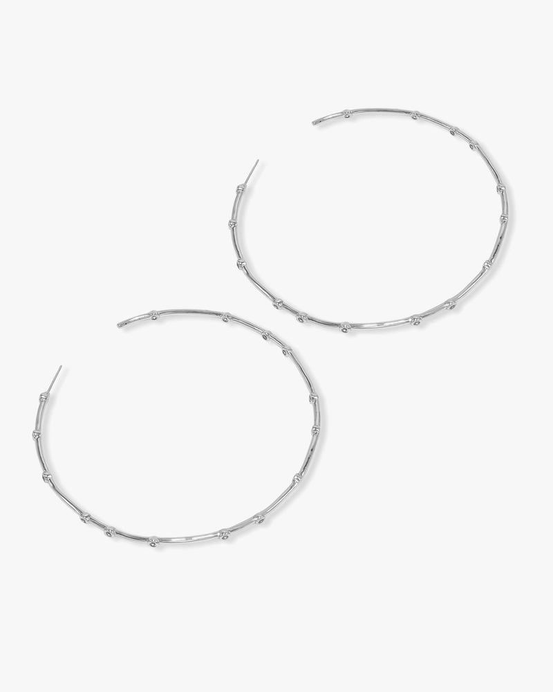 Big Ass Hoops 3" - Silver|White Diamondettes