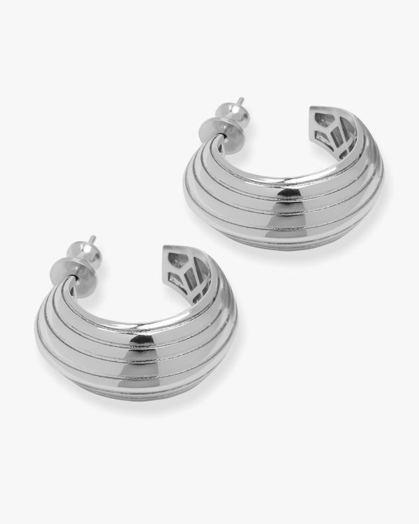 Thick Ass Edged 1" Hoops - Silver