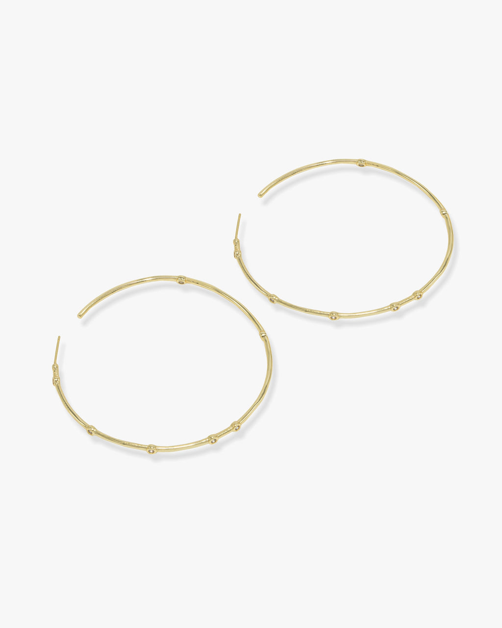 Big Ass Hoops 2.5" - Gold|White Diamondettes