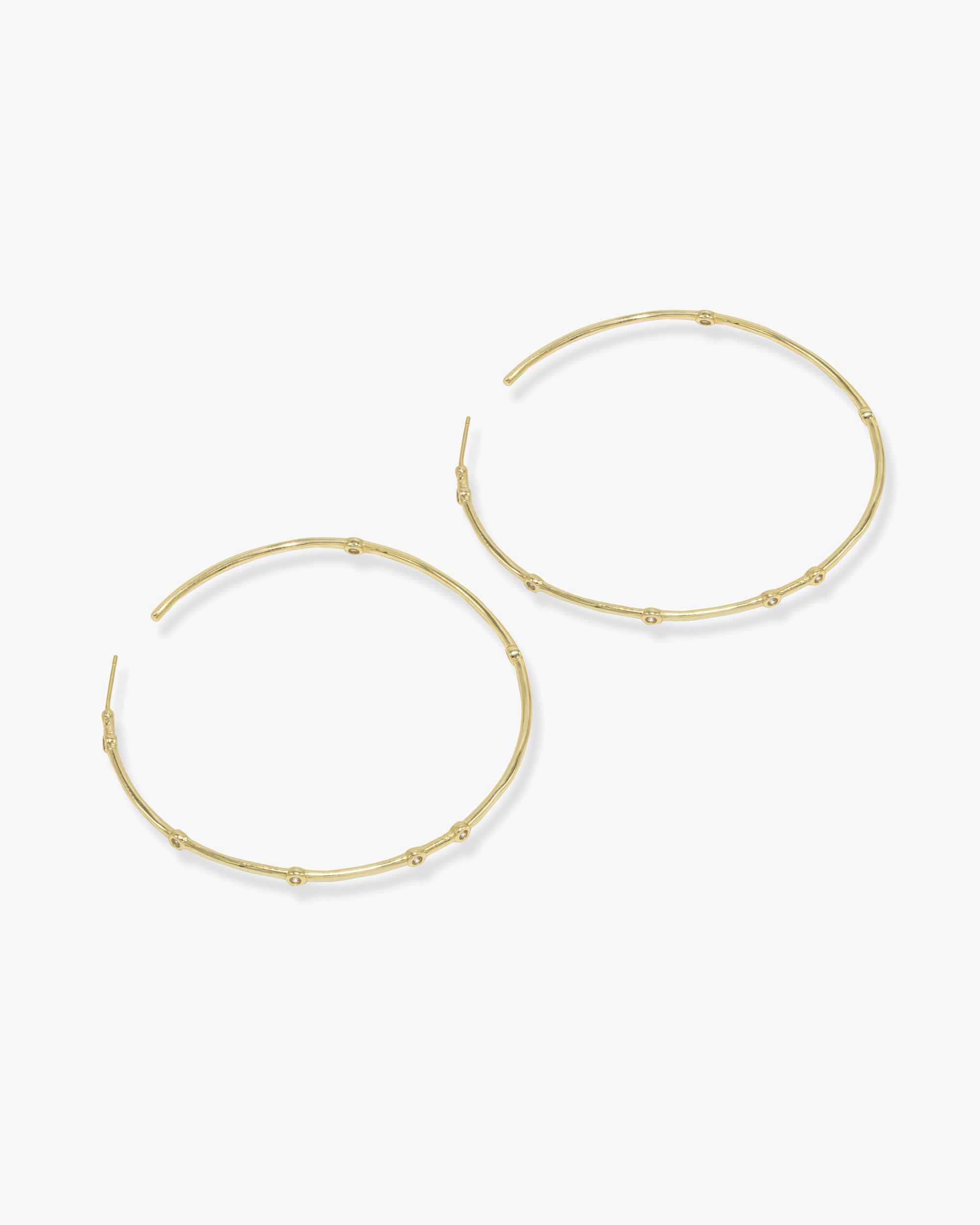 Big Ass Hoops 2.5" - Gold|White Diamondettes