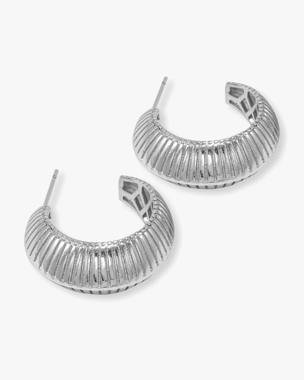 Thick Ass Deco Hoops 1" - Silver