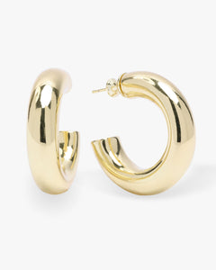 "She's So Smooth" Tube Hoops - Gold