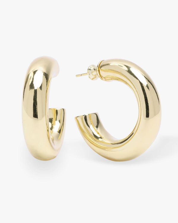 "She's So Smooth" Tube Hoops - Gold