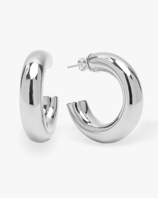 "She's So Smooth" Tube Hoops - Silver