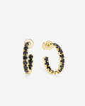 Heiress Hoops .75" - Gold|Black Diamondettes