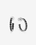 Heiress Hoops .75" - Silver|Black Diamondettes