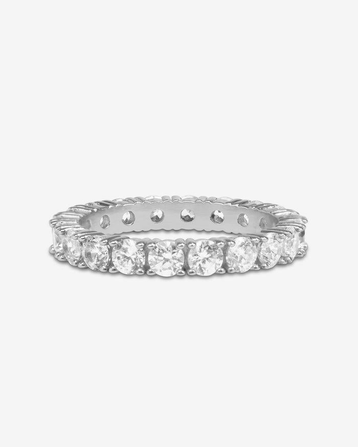 MELINDA MARIA: JULIAN TRIPLE DIAMOND NECKLACE-SILVER