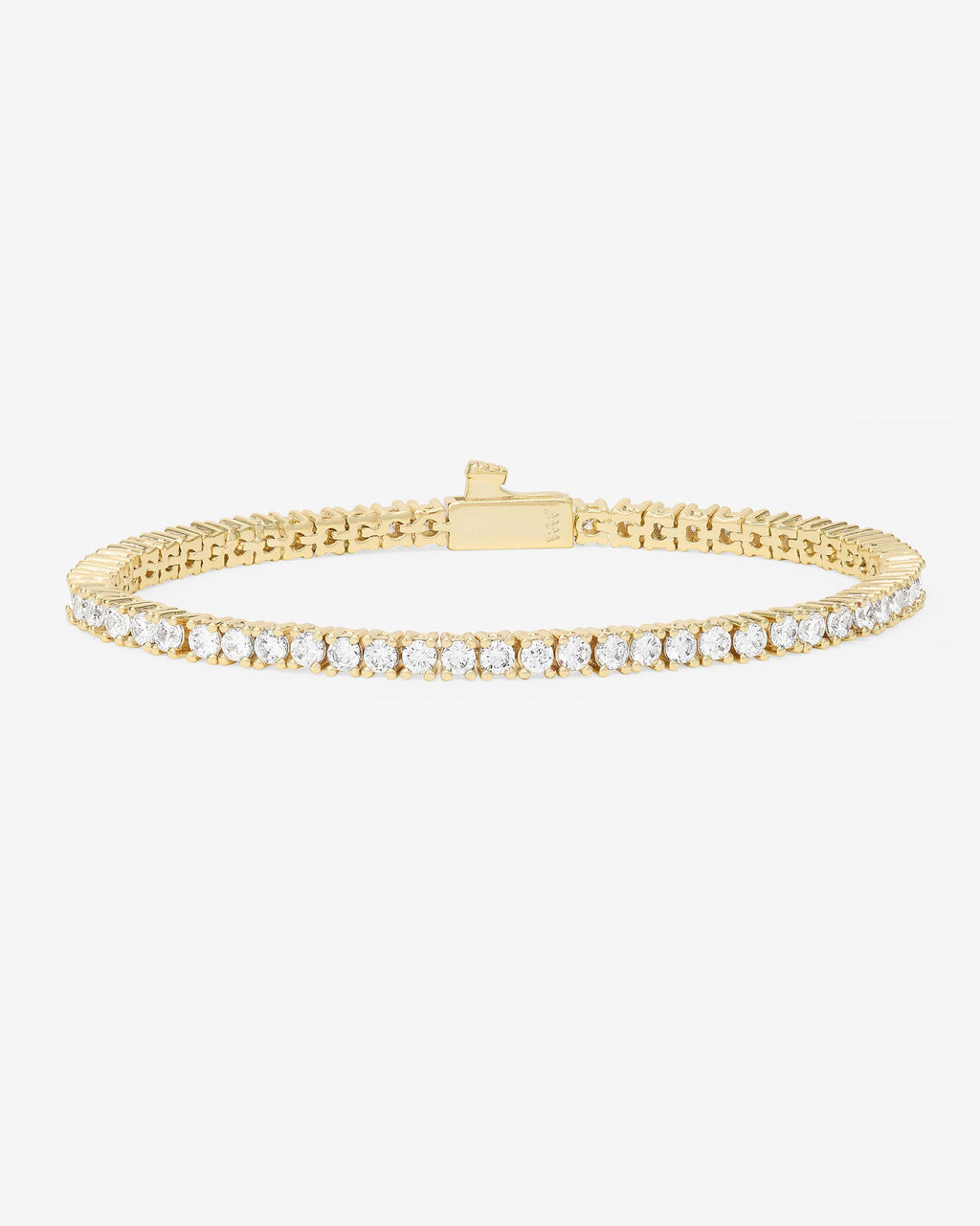 Heiress Tennis Bracelet 3mm Gold White Diamondettes