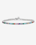 Heiress Tennis Bracelet 2mm - Silver|Multi Stone