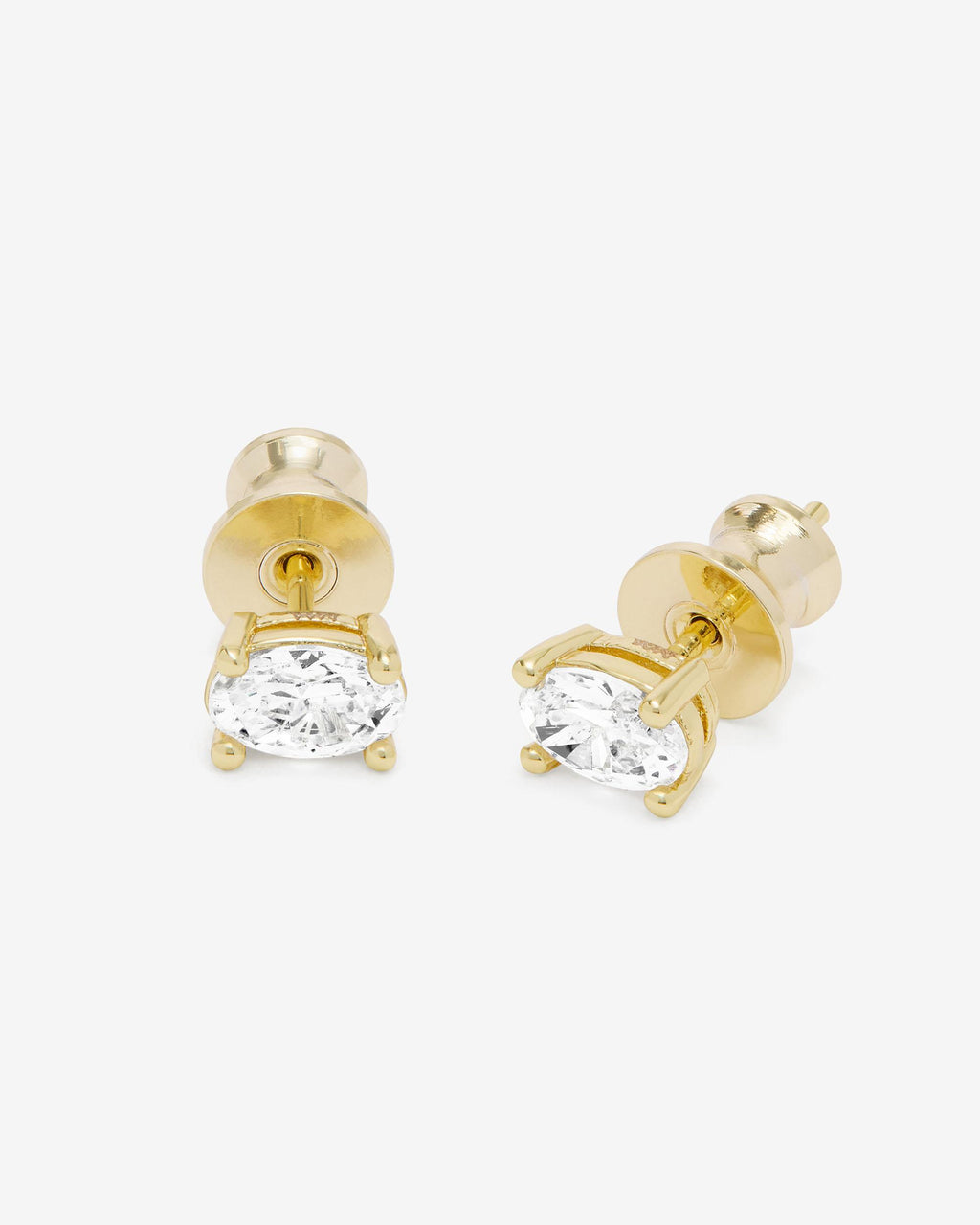 Hello Gorgeous 6mm Studs - Gold|White Diamondettes