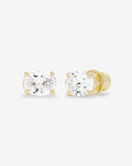 Hello Gorgeous 8mm Studs - Gold|White Diamondettes