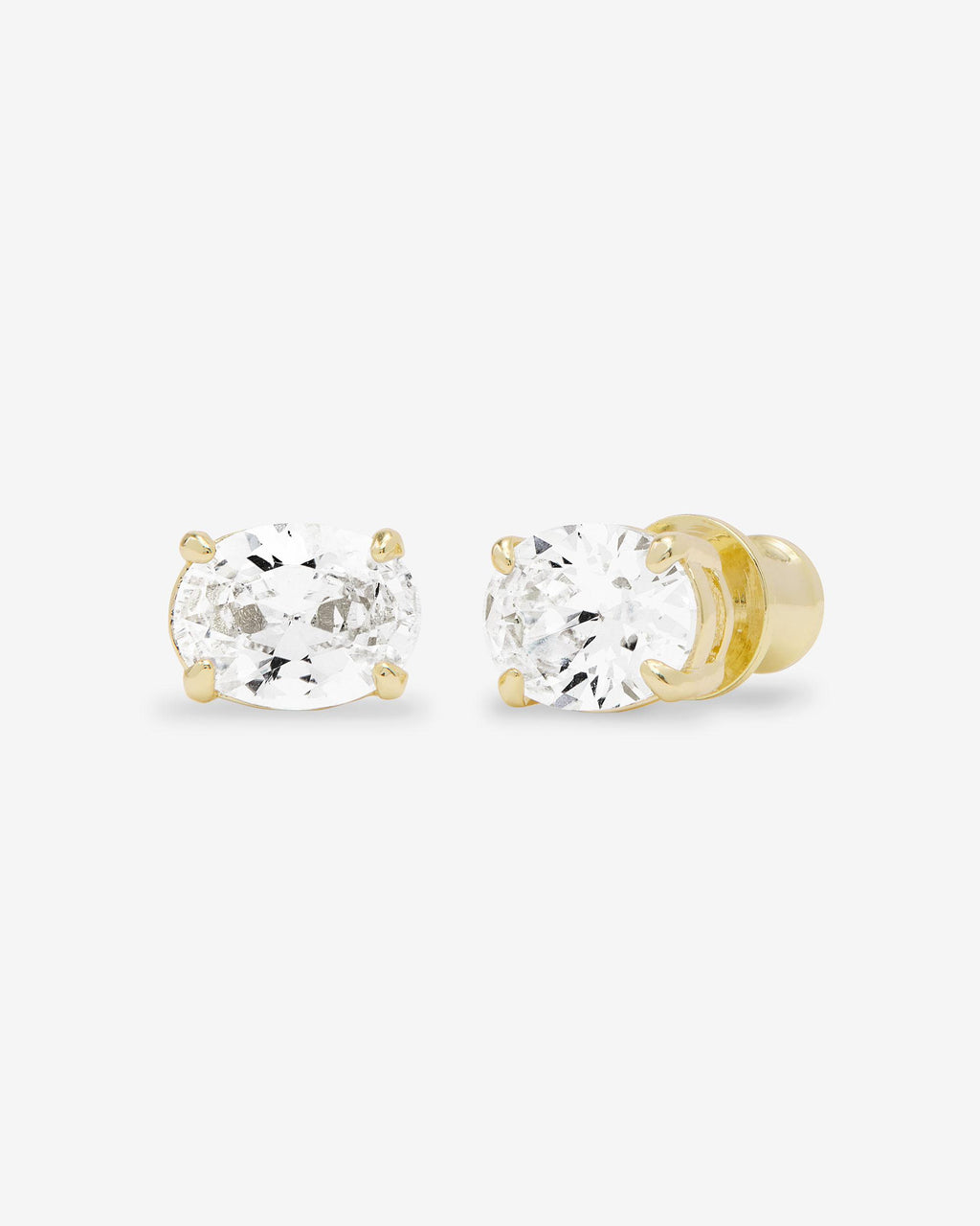 Hello Gorgeous 8mm Studs Gold White Diamondettes