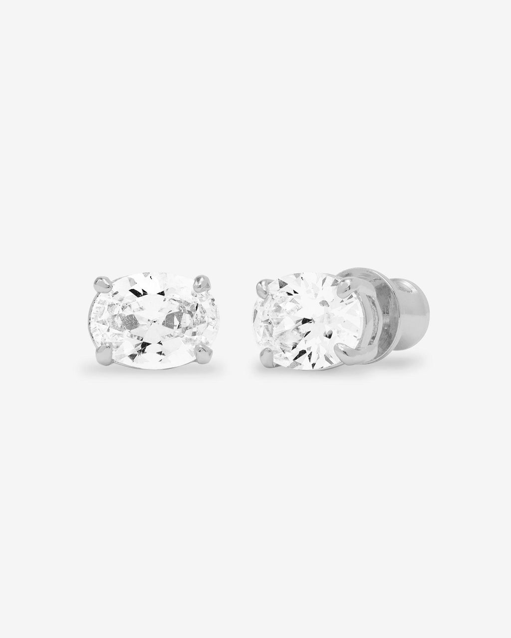 Hello Gorgeous 8mm Studs: Silver & Bold Simulated Diamonds