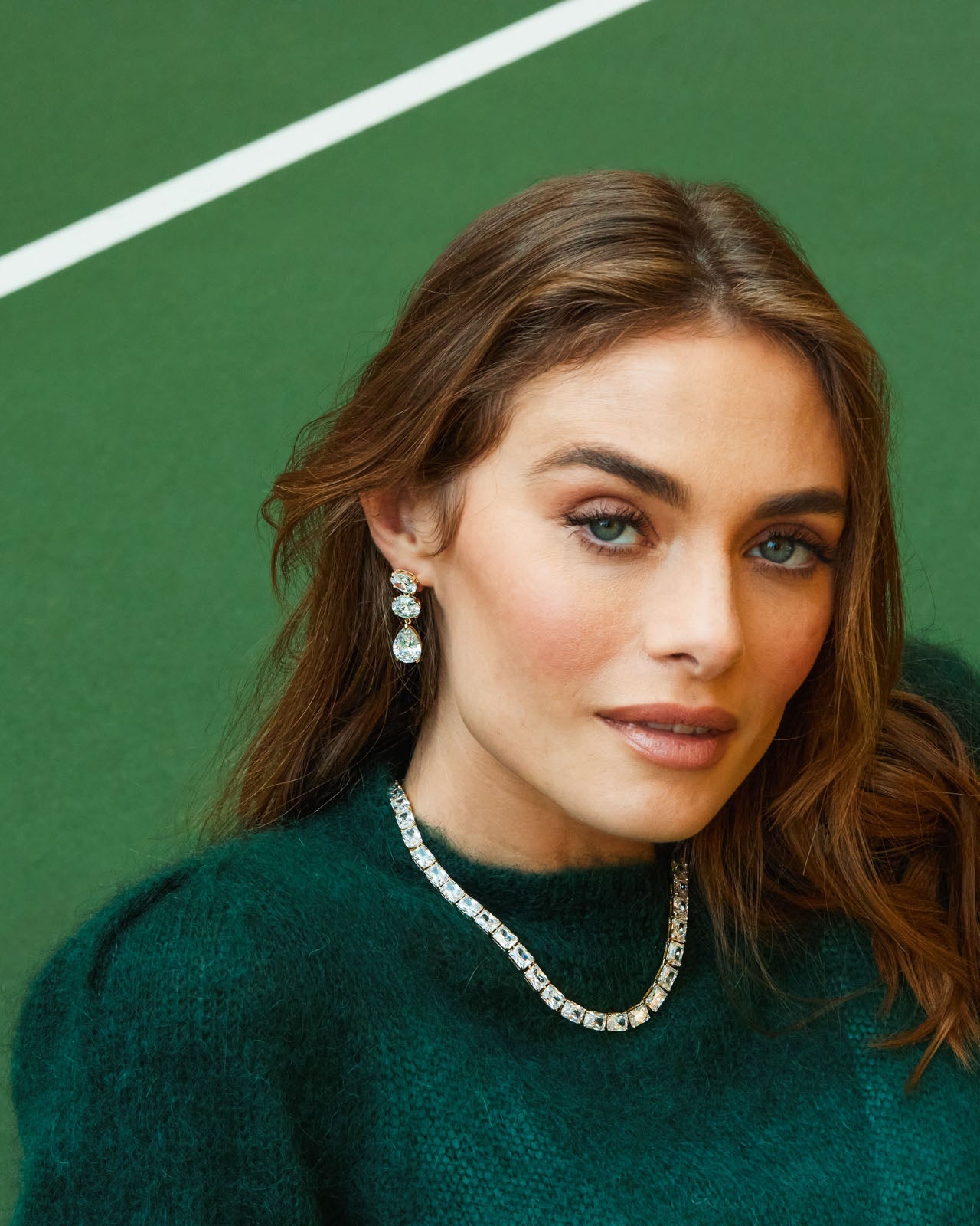 Grand Slam Tennis Necklace - Gold|White Diamondettes