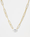 Hello Gorgeous Samantha Chain Necklace - Gold|White Diamondettes