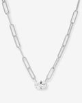 Hello Gorgeous Samantha Chain Necklace - Silver|White Diamondettes