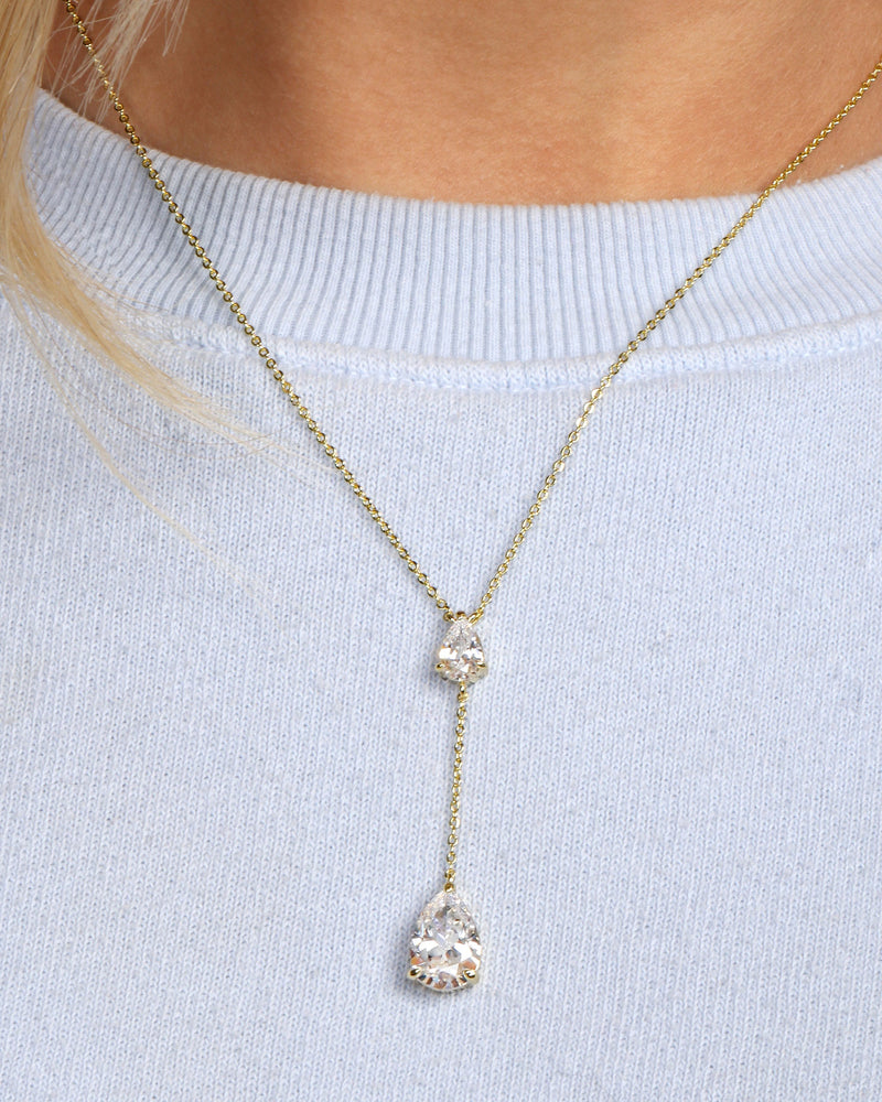 “I Gotta Have That” Necklace - Gold|White Diamondettes