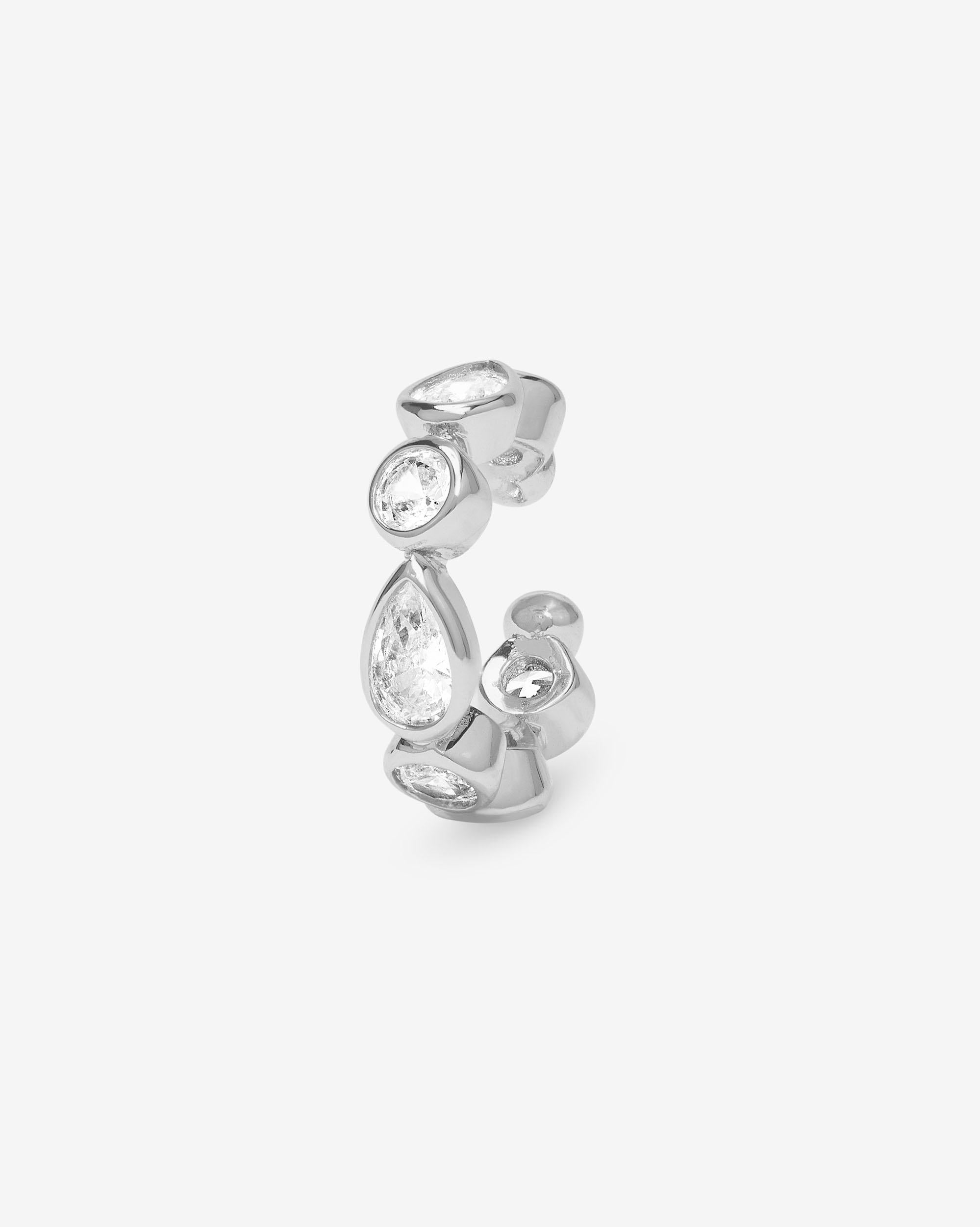 Isla Ear Cuff - Silver|White Diamondettes
