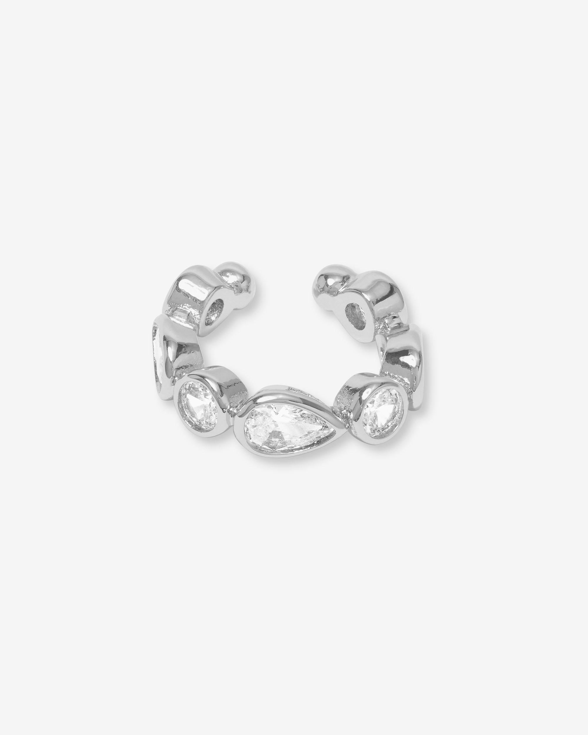 Isla Ear Cuff - Silver|White Diamondettes