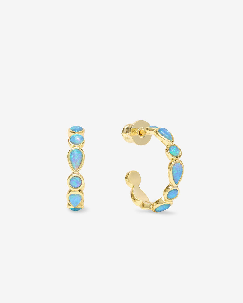 Isla Hoops .75" - Gold|Blue Opal