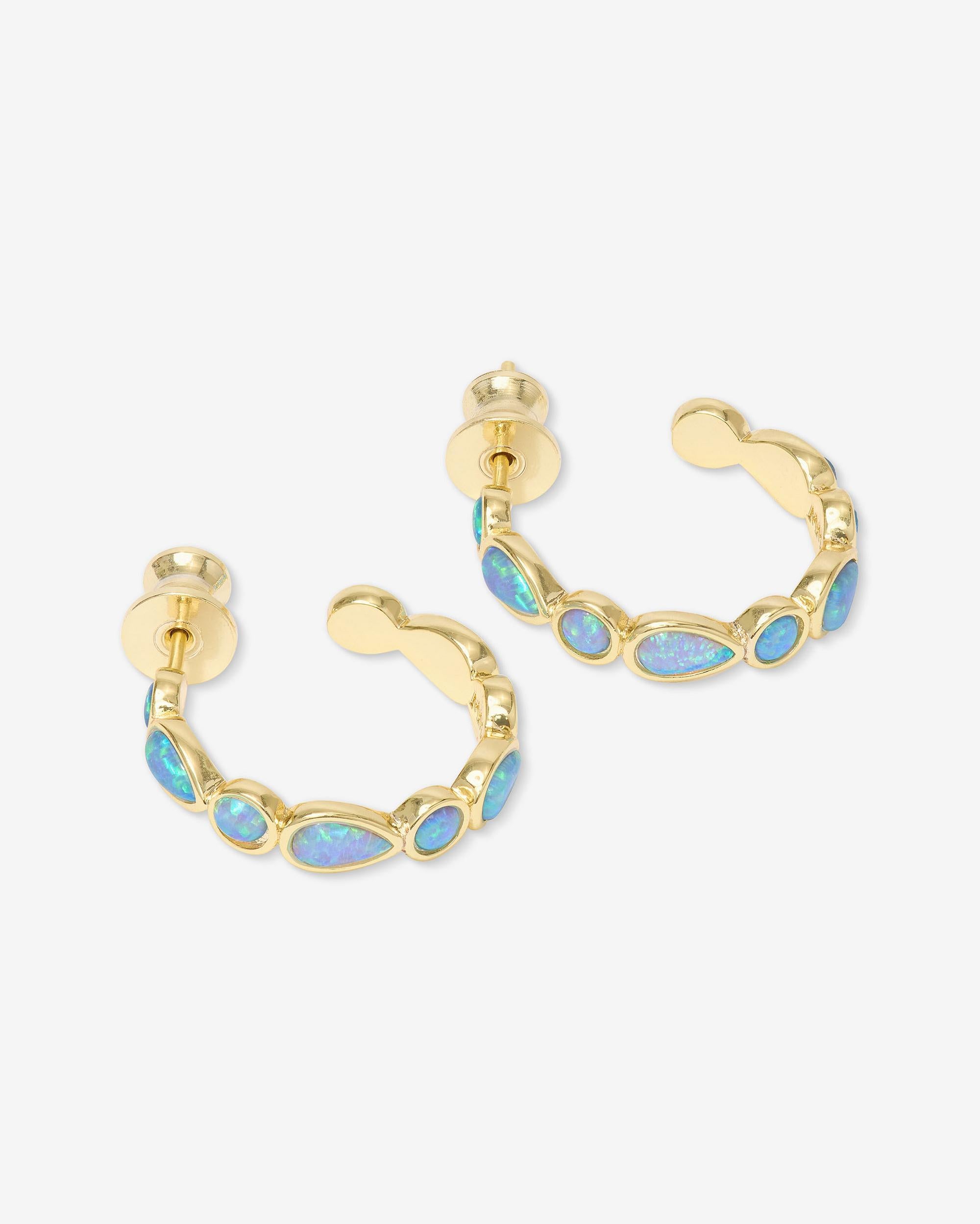 Isla Hoops .75" - Gold|Blue Opal