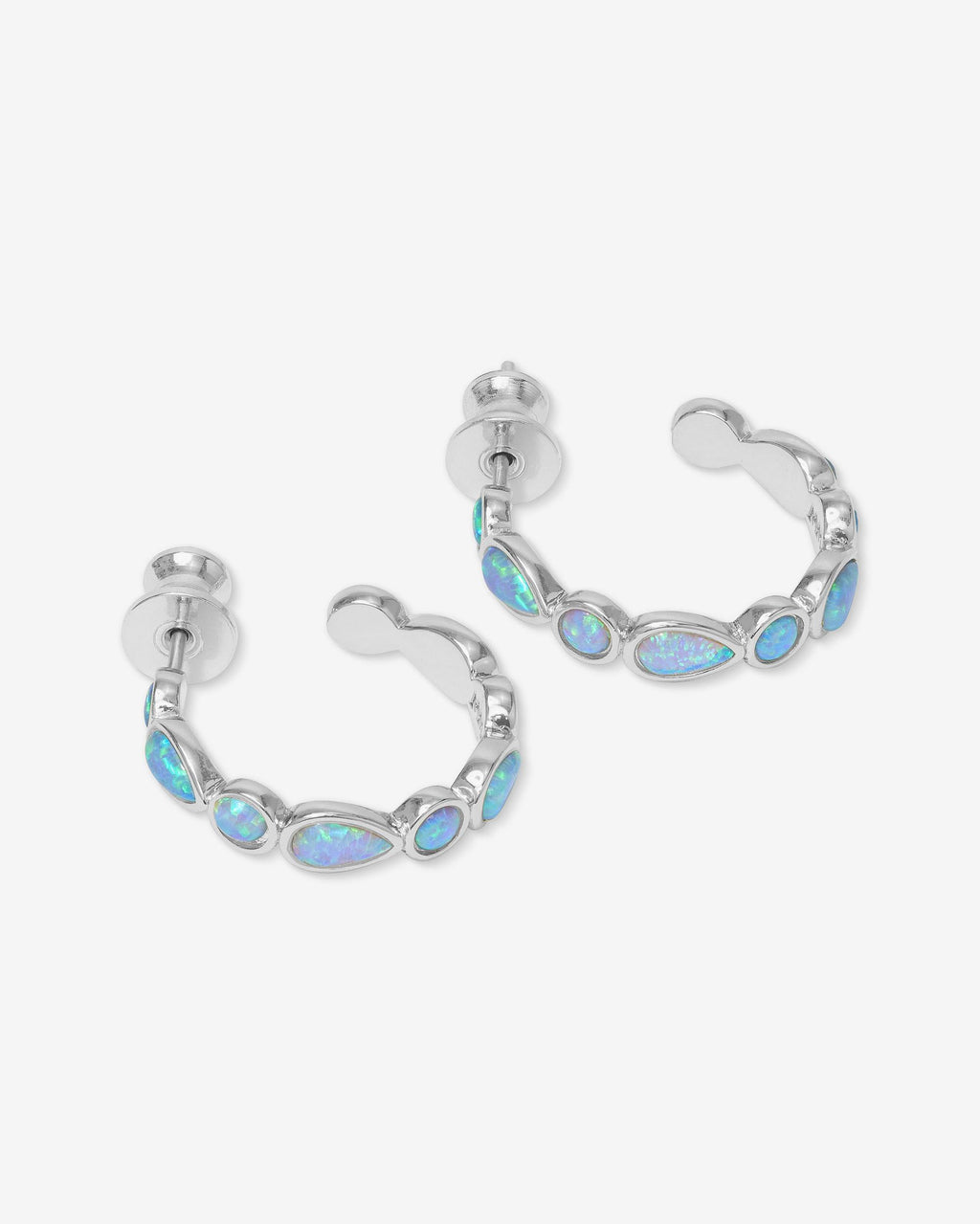 Isla Hoops .75" - Silver|Blue Opal