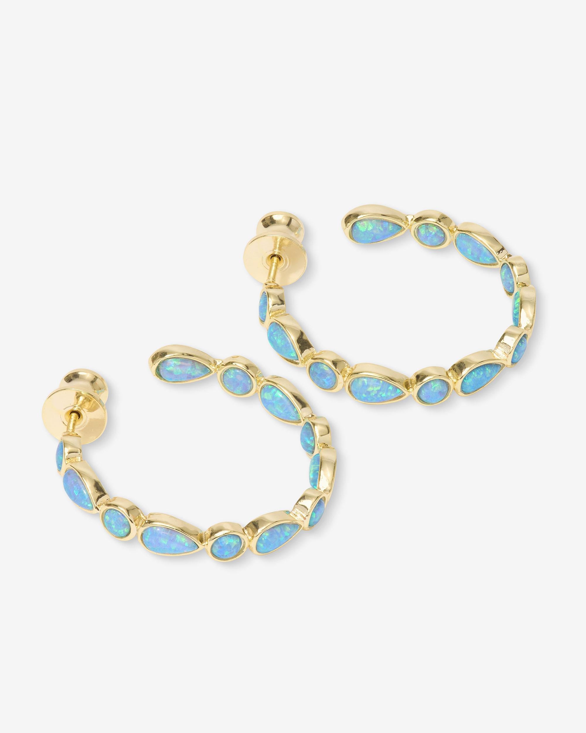 Isla Hoops 1" - Gold|Blue Opal