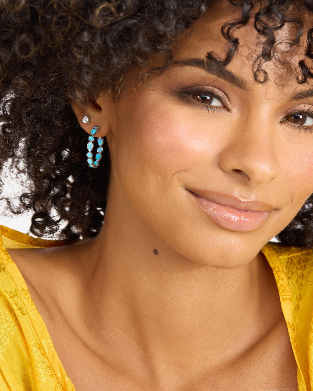 Isla Hoops 1" - Silver|Blue Opal