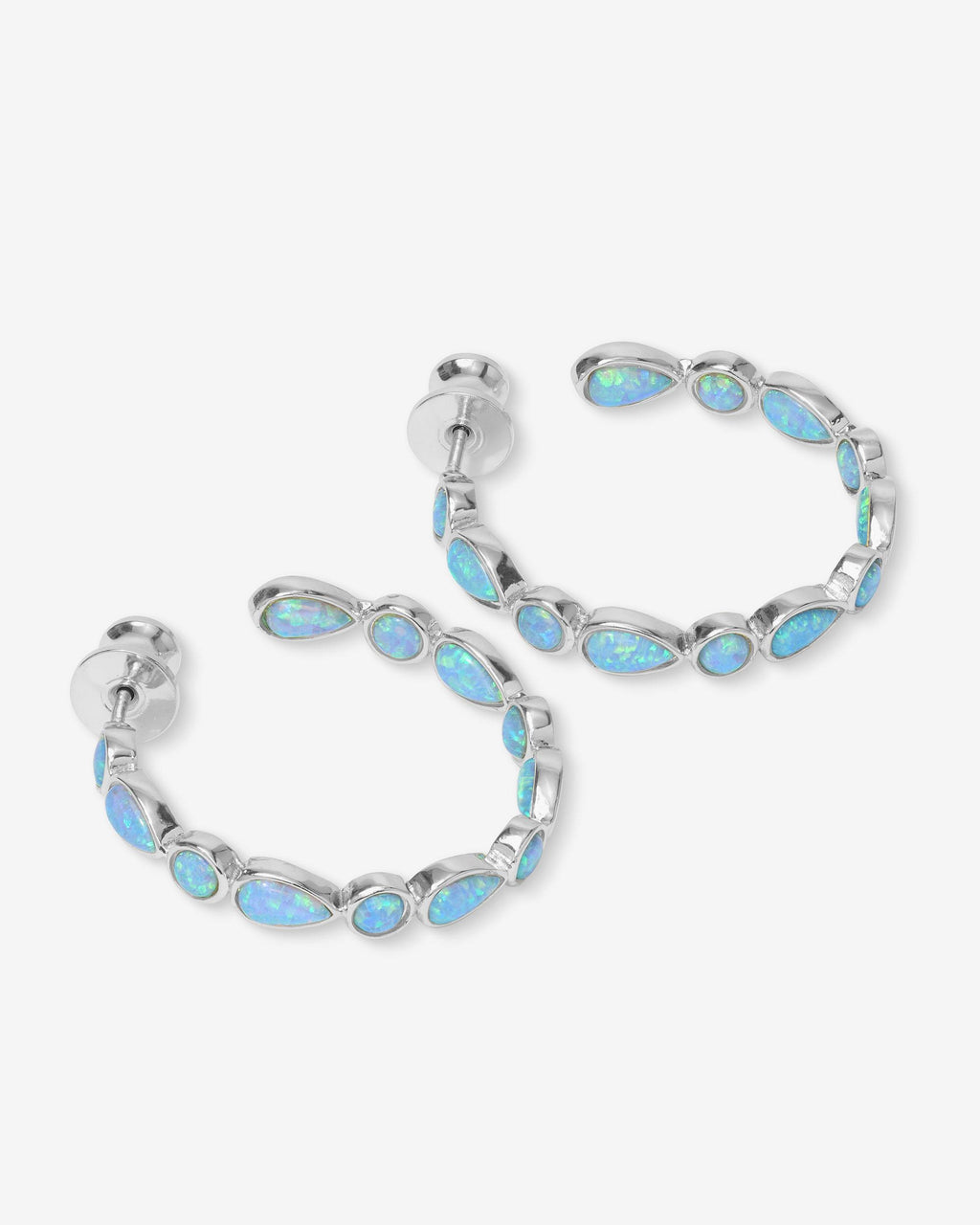 Isla Hoops 1" - Silver|Blue Opal
