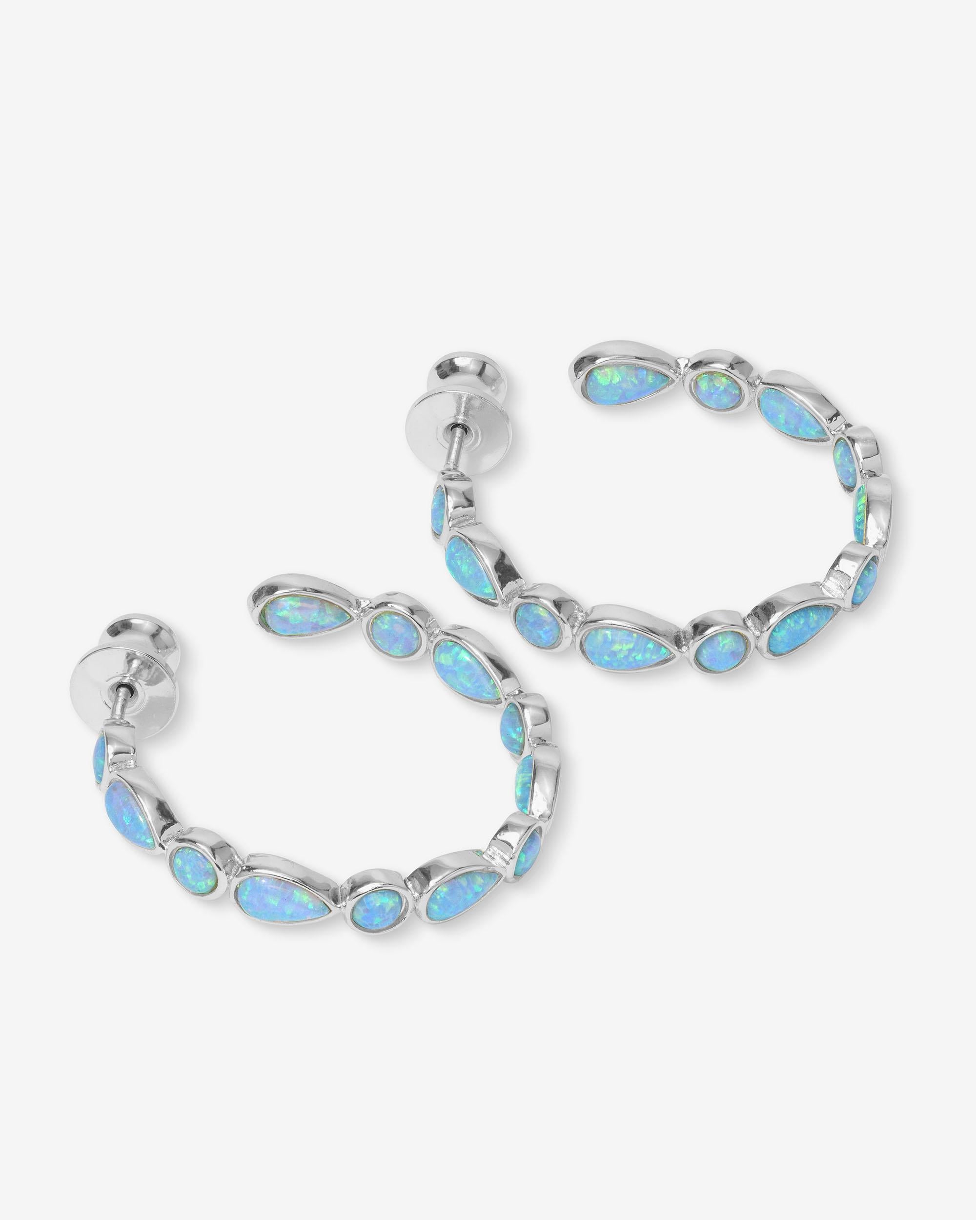 Isla Hoops 1" - Silver|Blue Opal