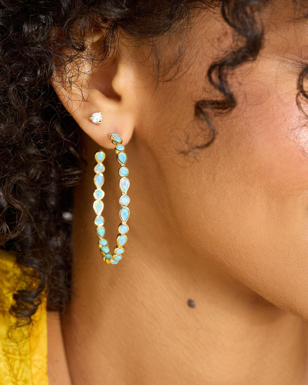 Isla Hoops 2" - Gold|Blue Opal