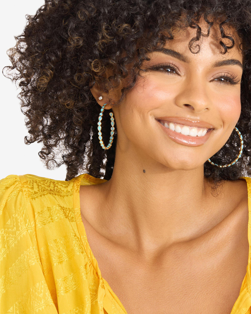 Isla Hoops 2" - Gold|Blue Opal