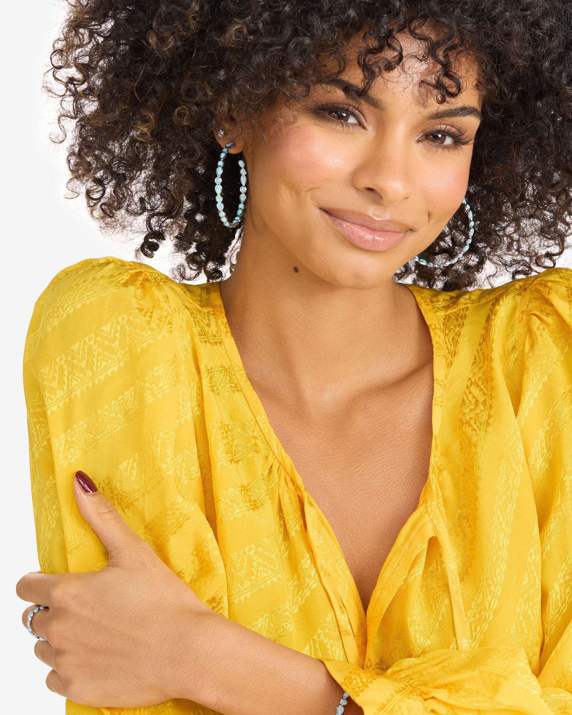 Isla Hoops 2" - Silver|Blue Opal