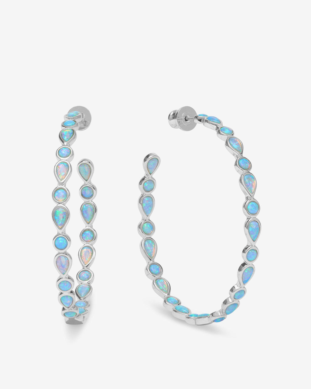 Isla Hoops 2" - Silver|Blue Opal
