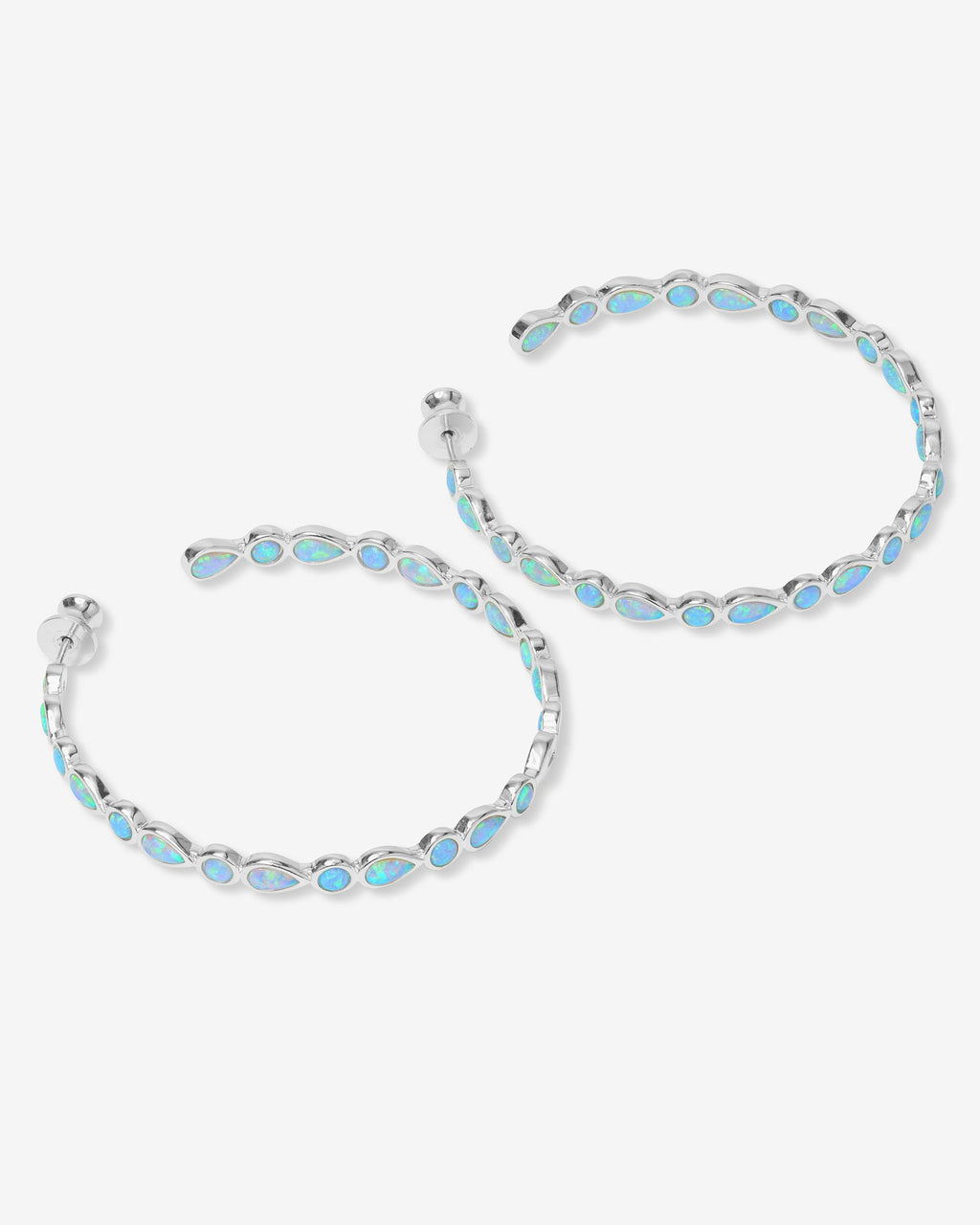 Isla Hoops 2" - Silver|Blue Opal