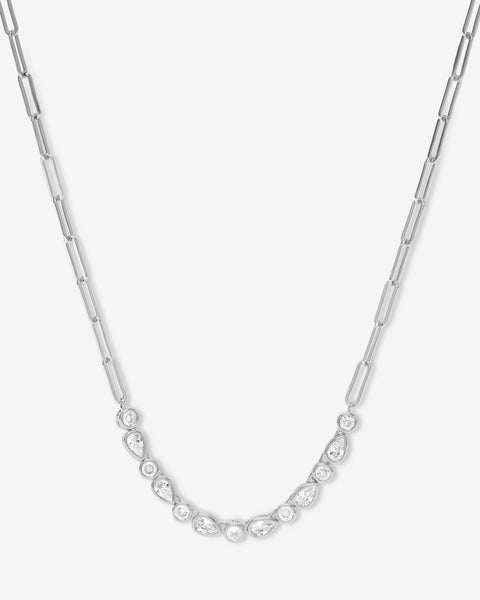 Isla Samantha Tennis Necklace | Dainty Silver Chain – Melinda