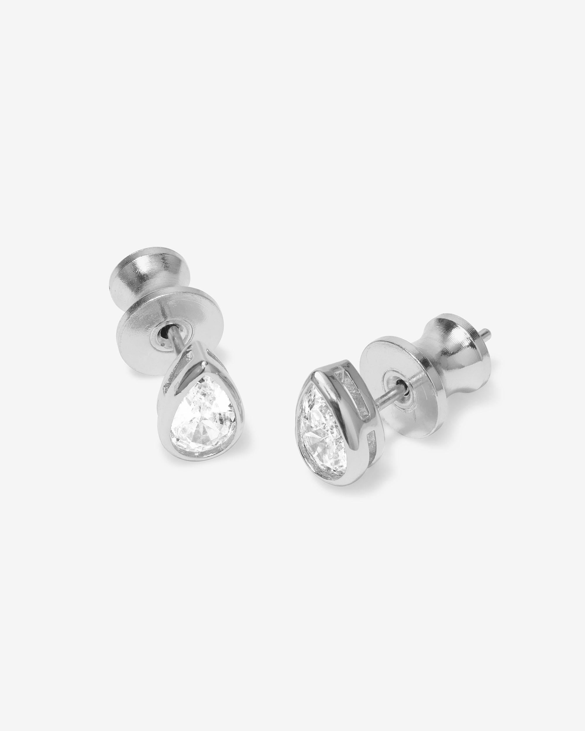Isla 6mm Studs - Silver|White Diamondettes