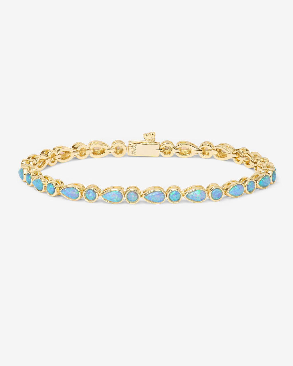 Isla Tennis Bracelet 3mm - Gold|Blue Opal