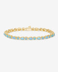 Isla Tennis Bracelet 3mm - Gold|Blue Opal