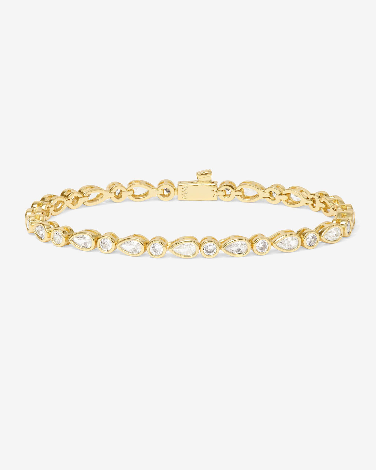 Isla Tennis Bracelet 3mm | Gold & Simulated Diamonds – Melinda 