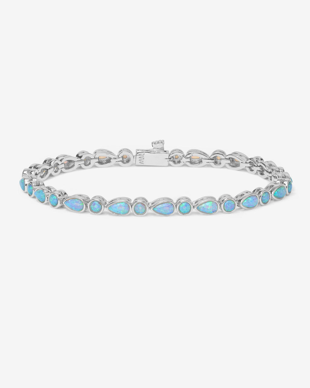 Isla Tennis Bracelet 3mm - Silver|Blue Opal