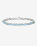 Isla Tennis Bracelet 3mm - Silver|Blue Opal