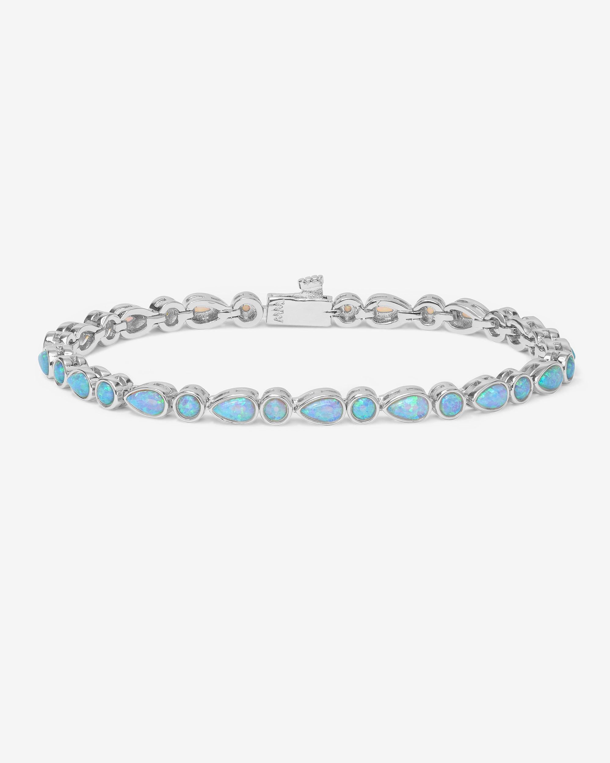 Isla Tennis Bracelet 3mm - Silver|Blue Opal