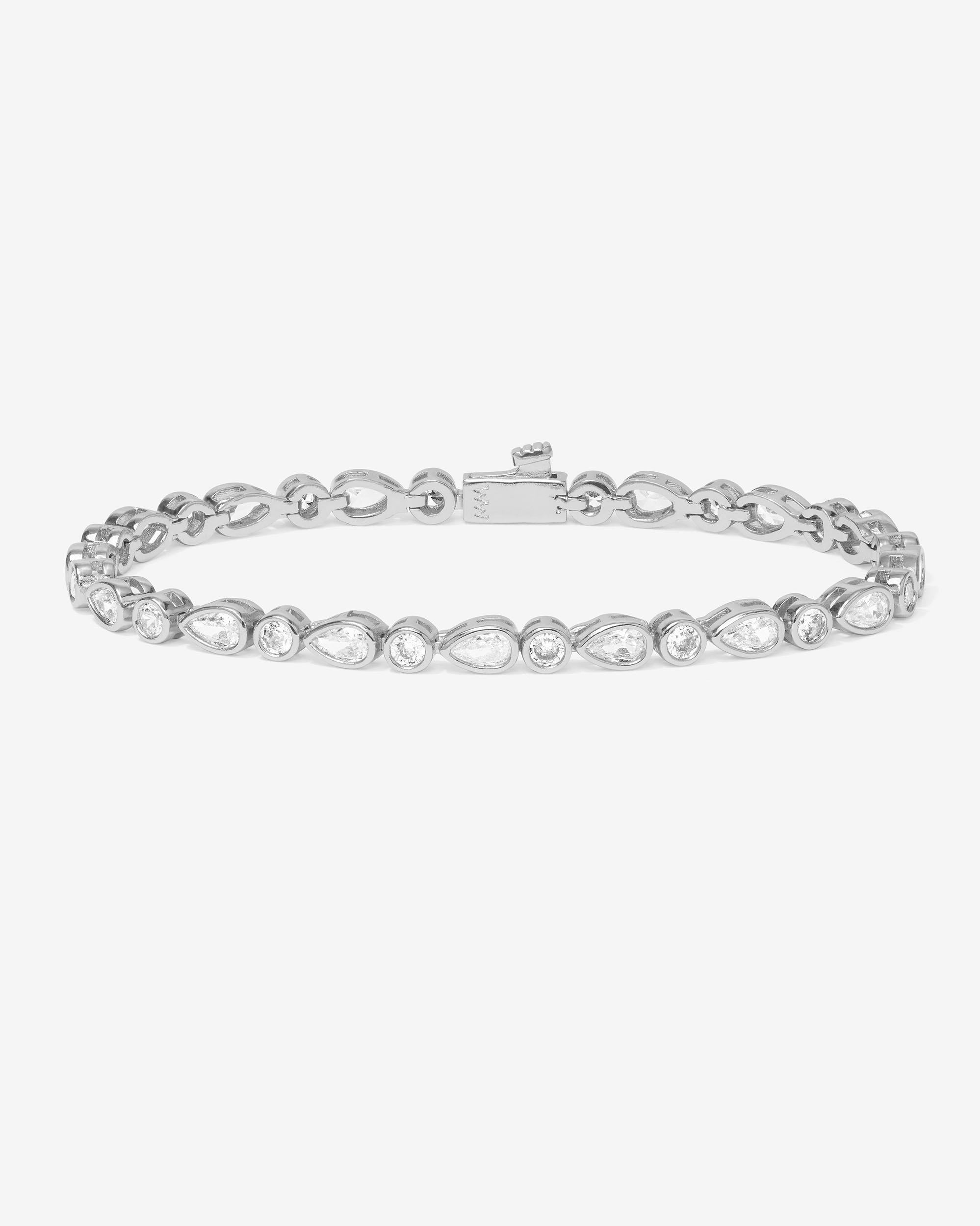 Isla Tennis Bracelet 3mm - Silver|White Diamondettes
