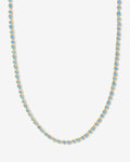 Isla Tennis Necklace 3mm - Gold|Blue Opal