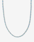 Isla Tennis Necklace 3mm - Silver|Blue Opal