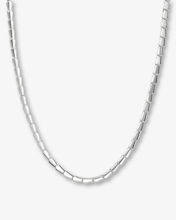 Serpent Collar Necklace 15" - Silver