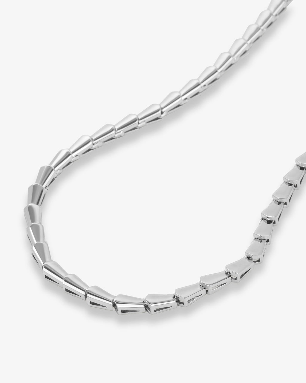 Serpent Collar Necklace - Silver
